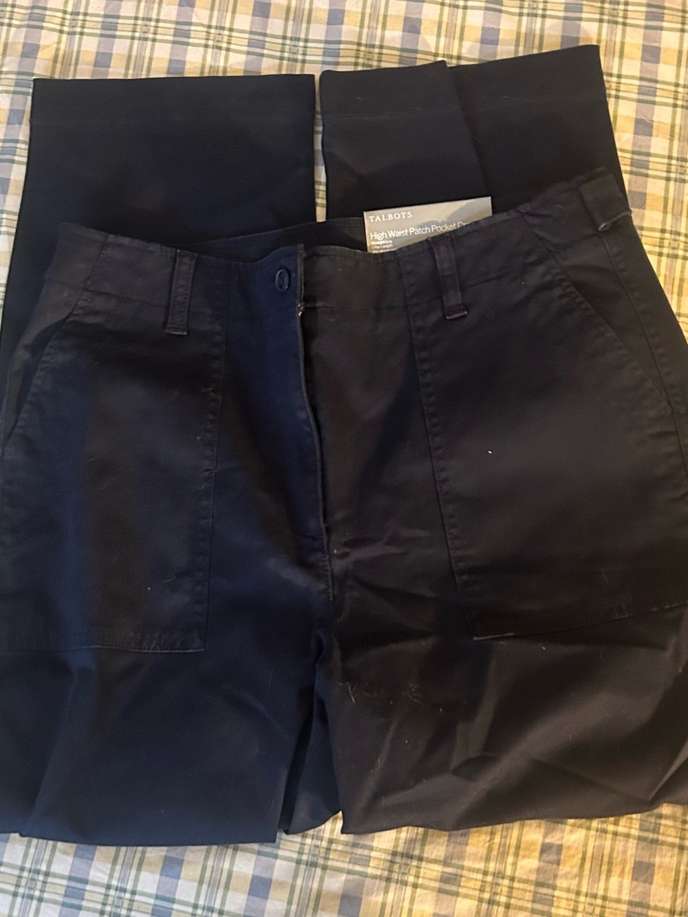 Talbots High-Waist  Patch  Pocket Navy Blue cropped Pants